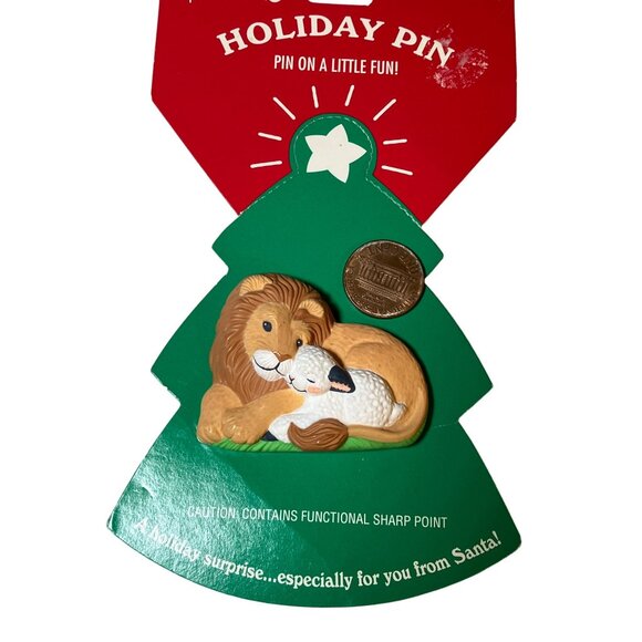 Hallmark Fashion Lapel Pin Brooch LION & LAMB - Picture 4 of 8